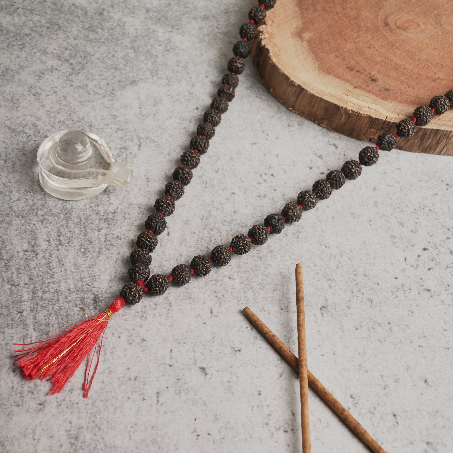 Black Rudraksha Mala - 108+1 Beads