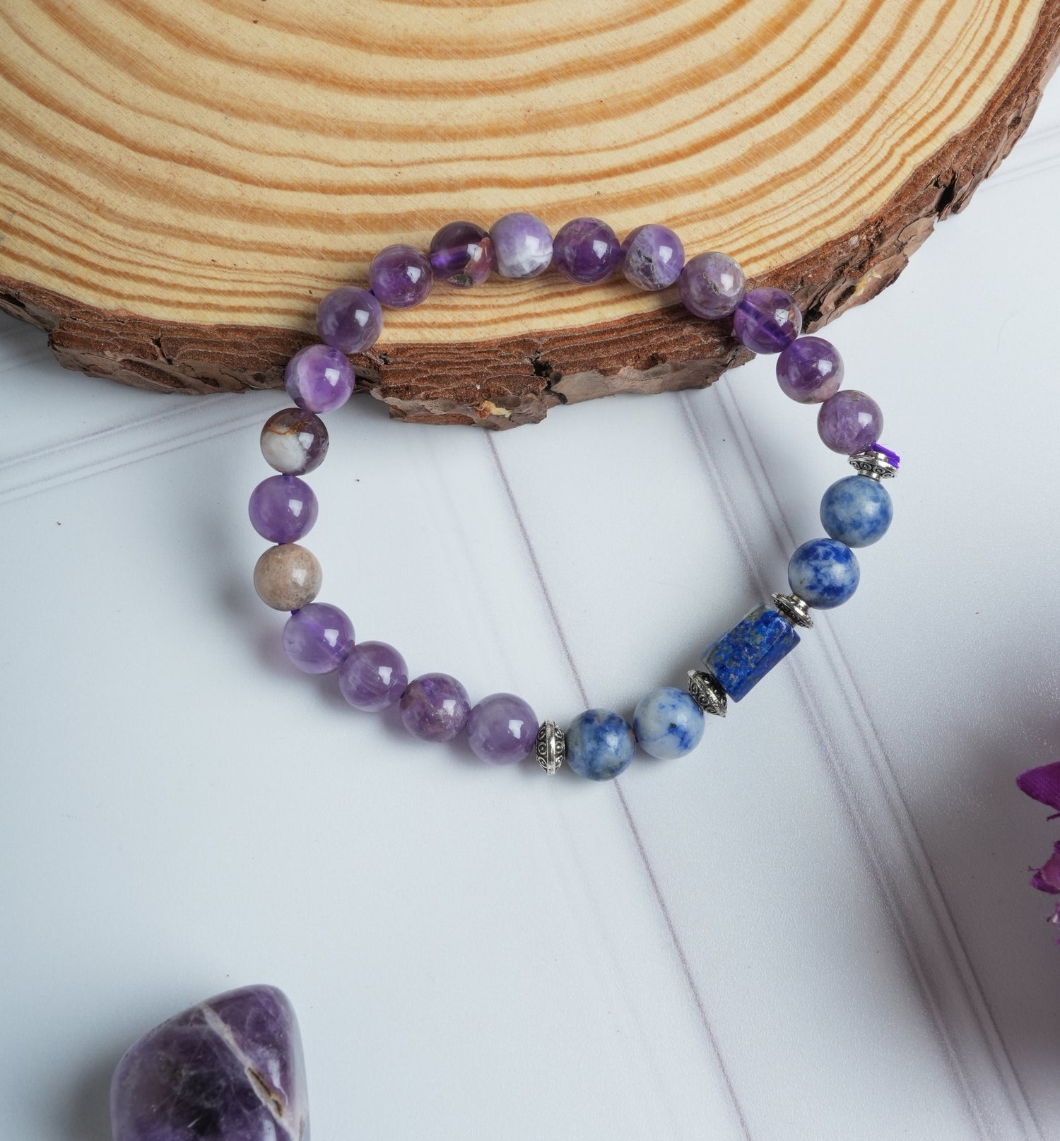 Amythest Bracelet- Capricorn Zodiac (Makar Rashi)