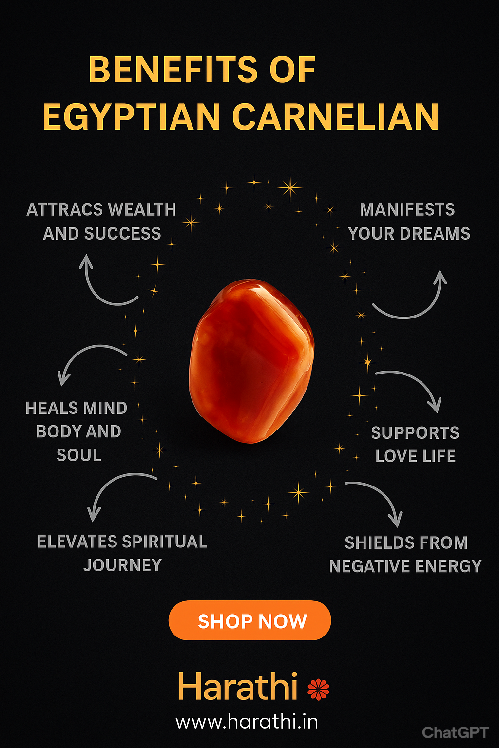 Egyptian Carnelian – Stone of Vitality & Protection