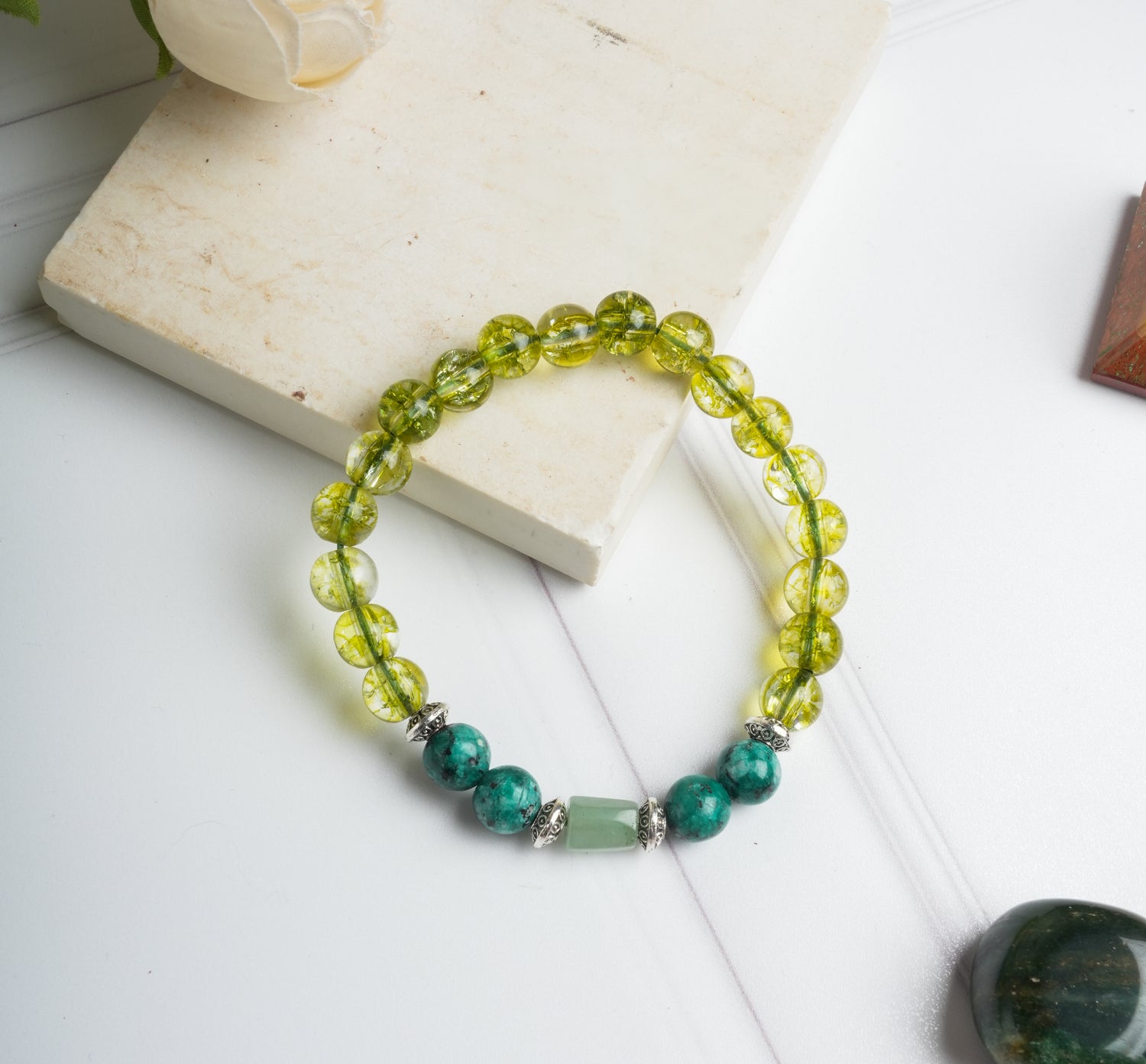 Green Agate Bracelet- Virgo zodiac (Kanya Rashi)