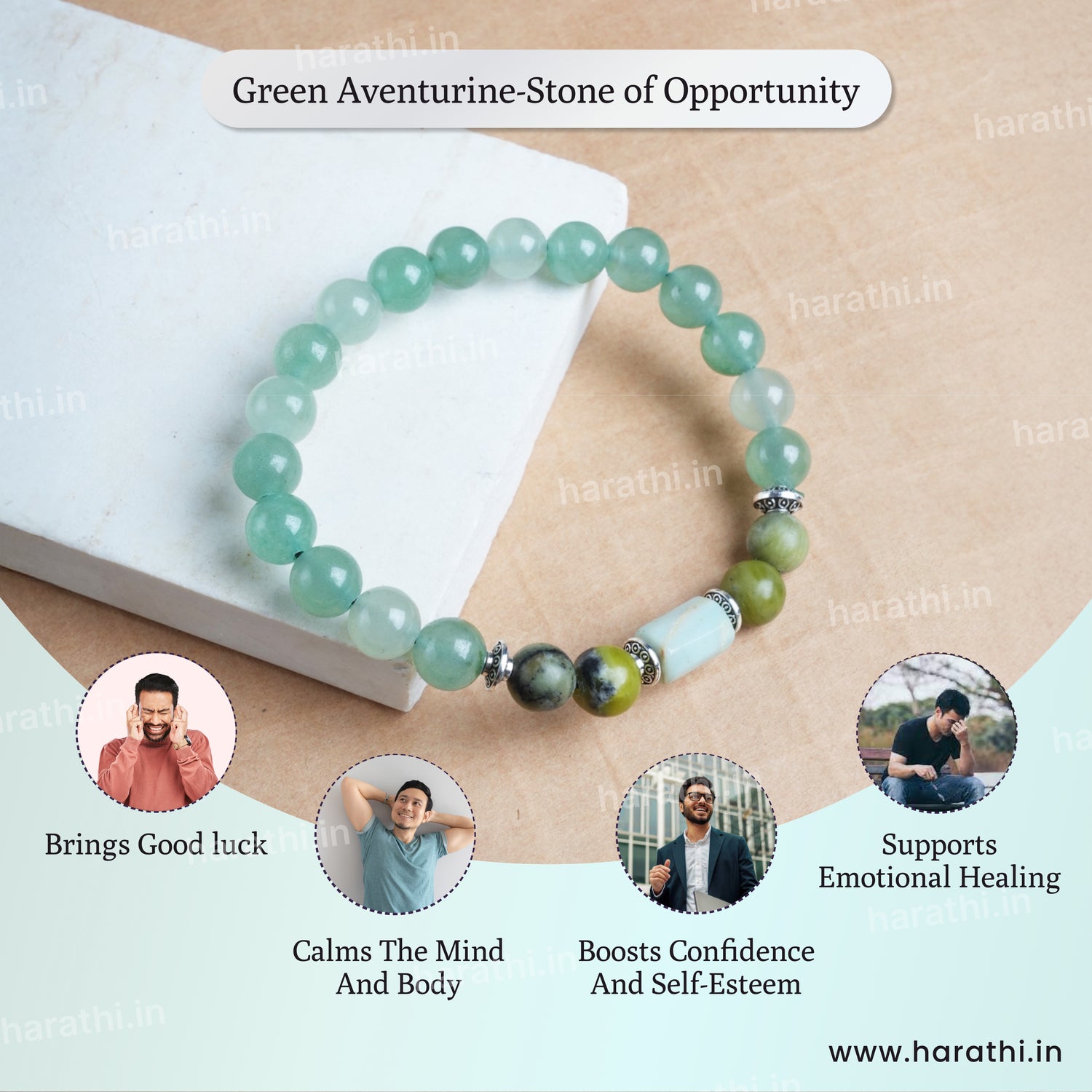Green Aventurine Bracelet- Gemini Zodiac (Mithun Rashi)