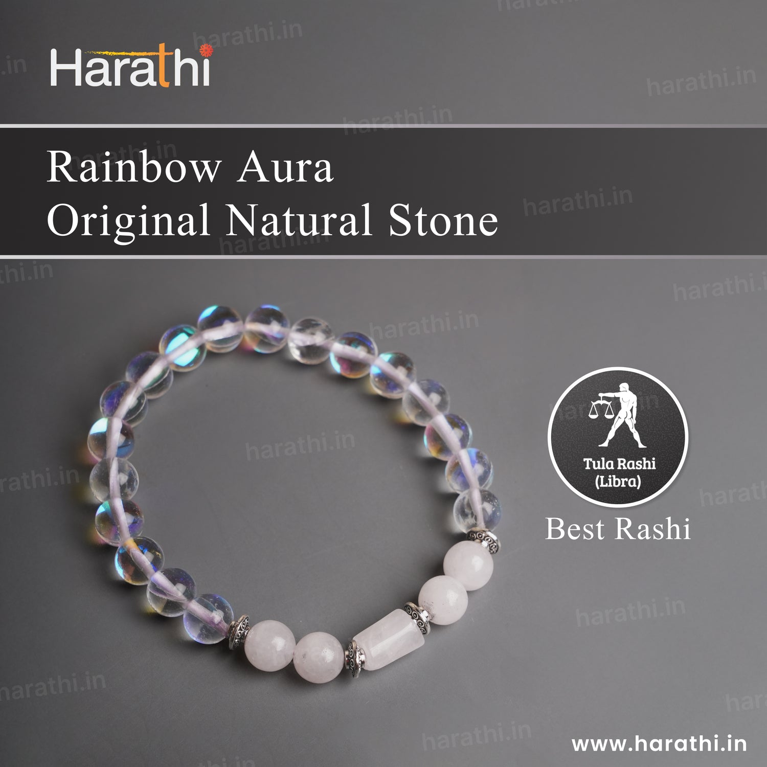 Rainbow Aura Bracelet- Libra Zodiac (Tula Rashi)