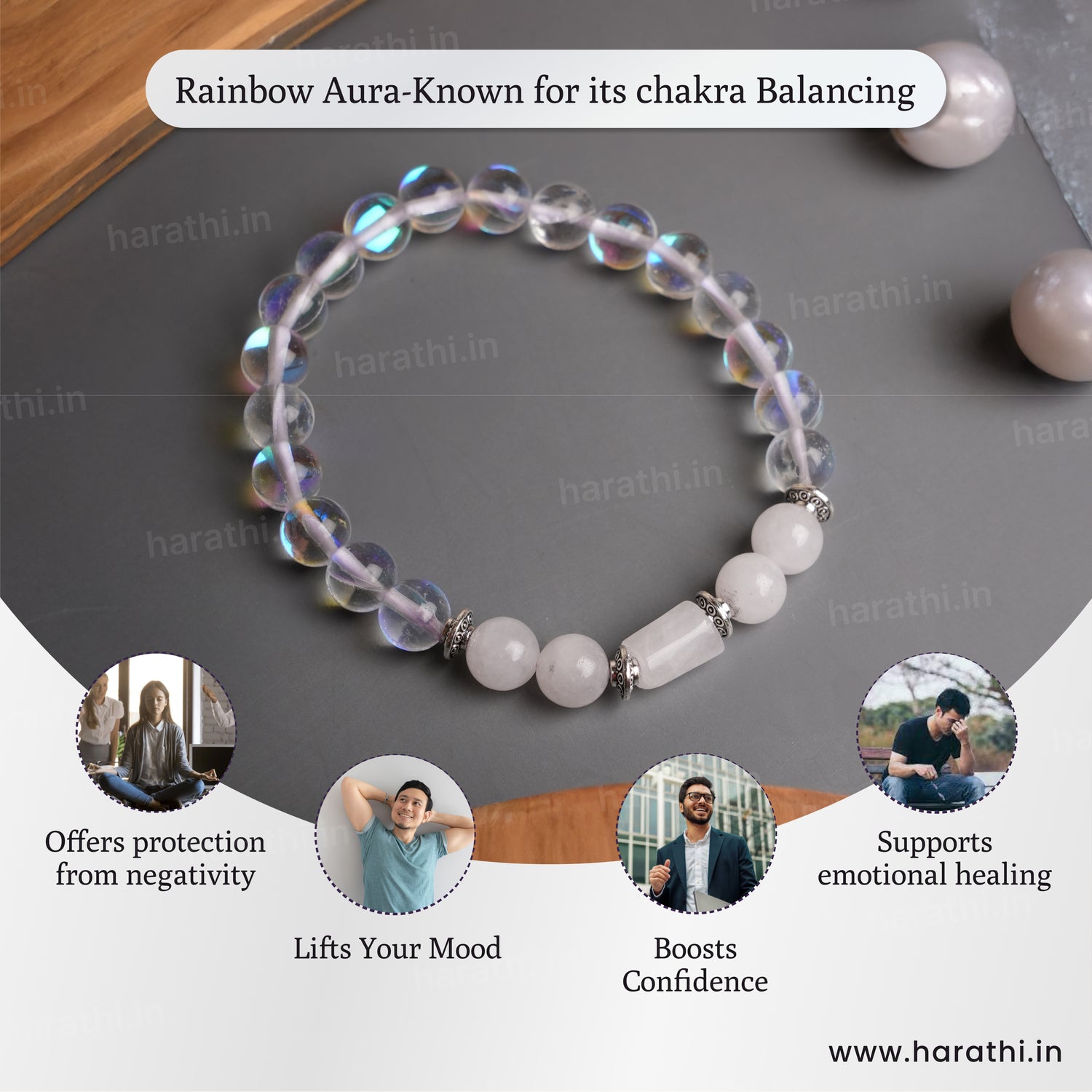 Rainbow Aura Bracelet- Libra Zodiac (Tula Rashi)