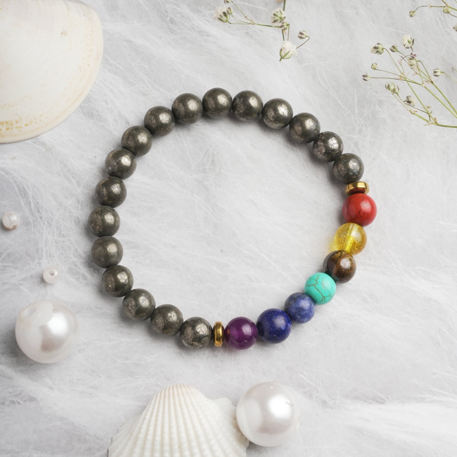 7 Chakra - Pyrite Bracelet