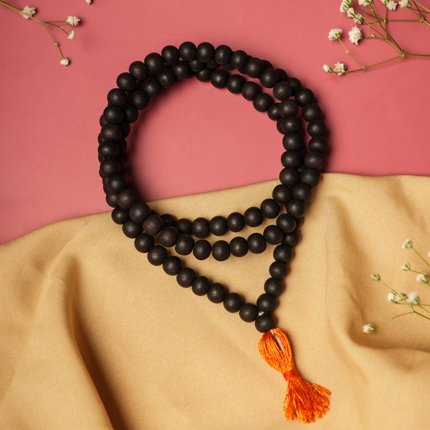 Original Karungali Mala 108-Beads Ebony Wood with Govt. Certified