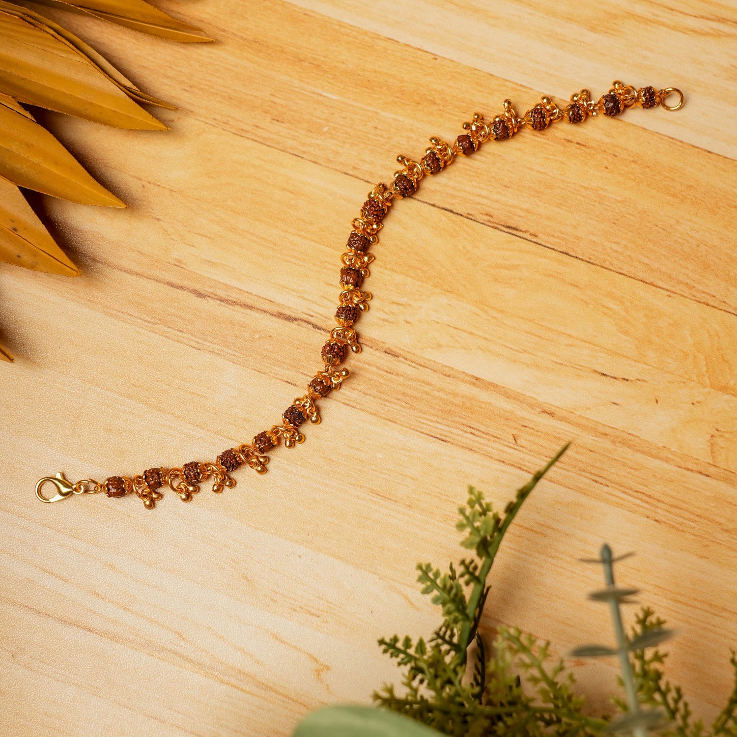 Gold Plated Rudraksha Bracelet for Women