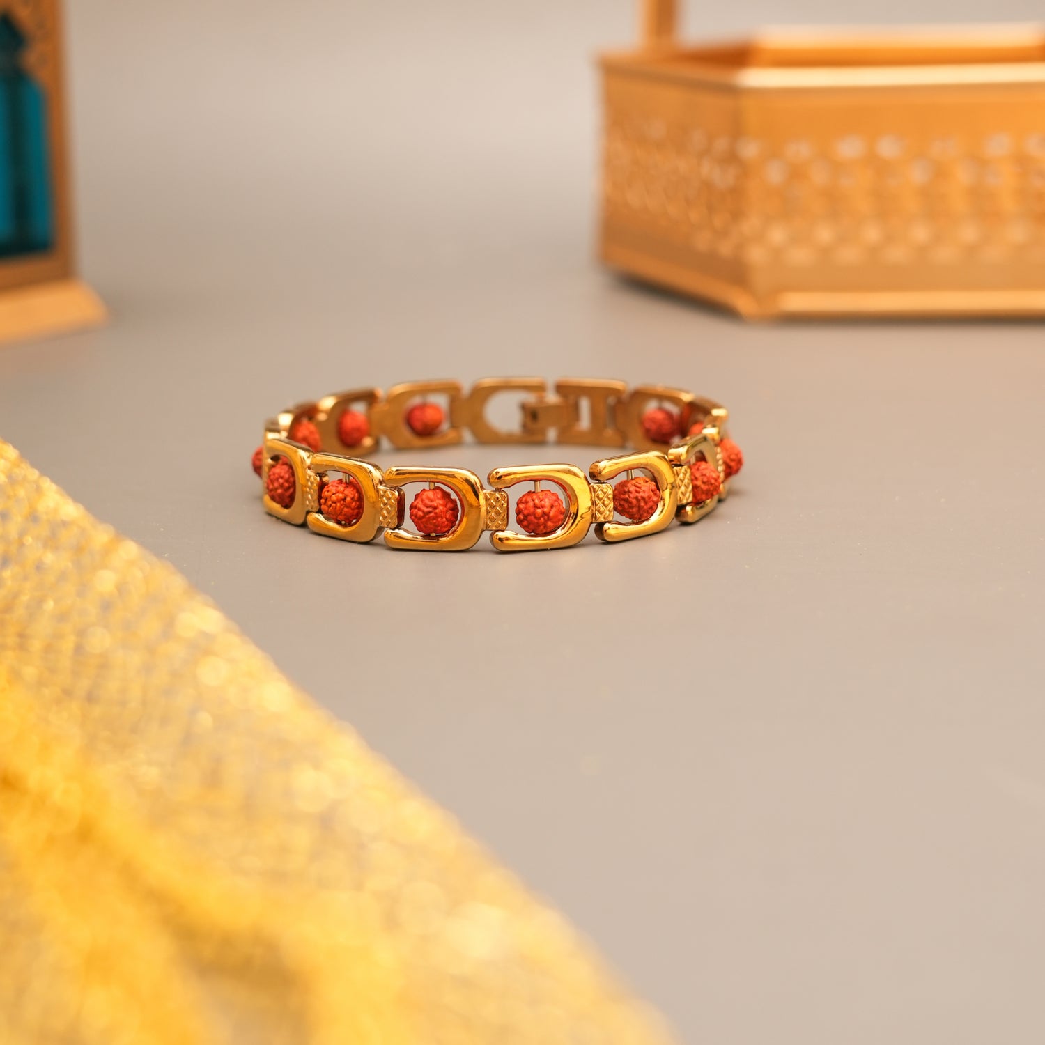 Gold Plated Essential Rudraksha Bracelet