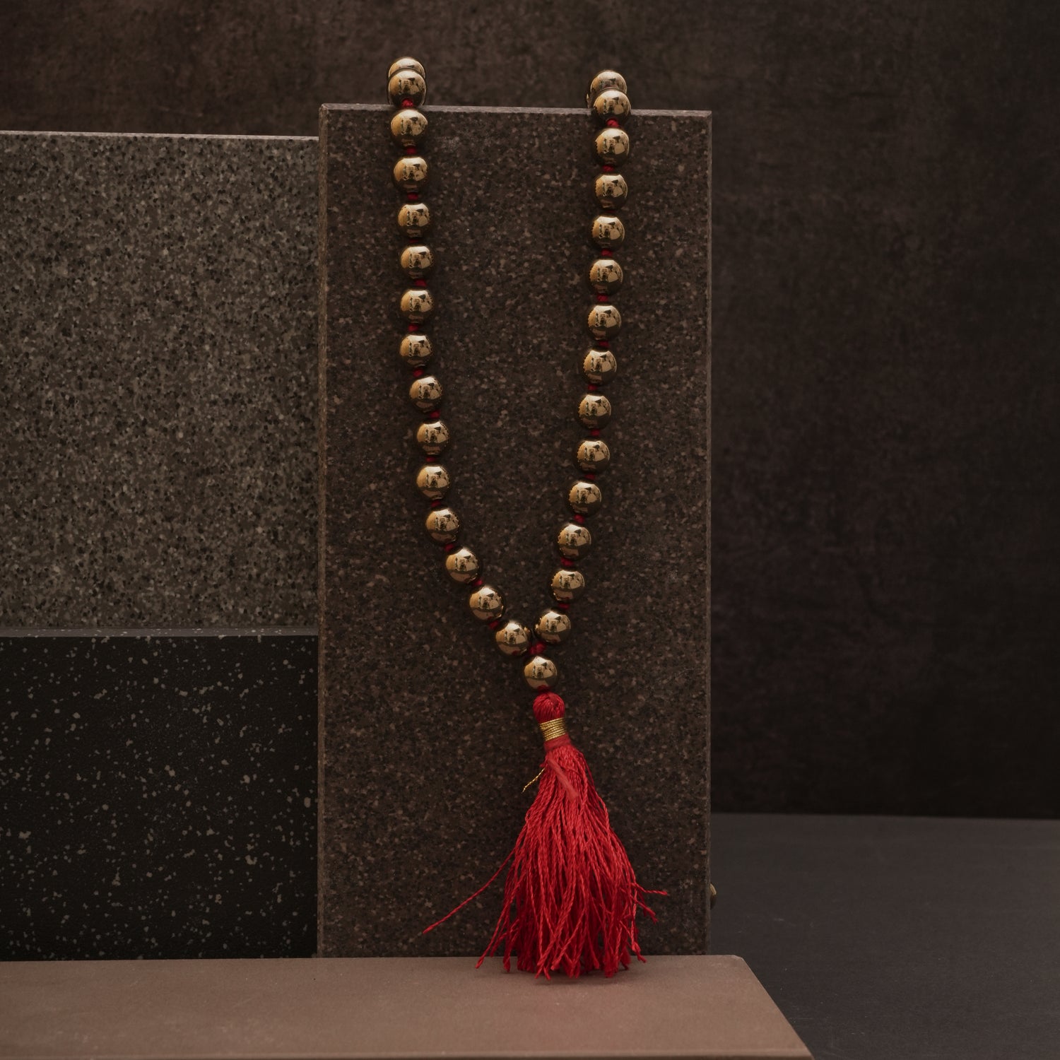 Golden Pyrite Stone - 108 Beads Mala