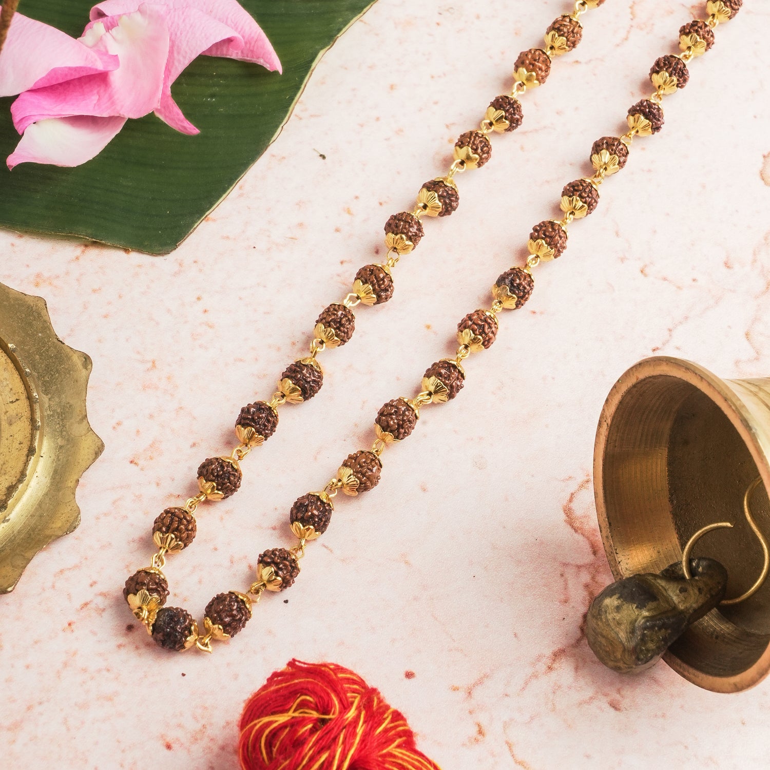 Gold Plated Eternal Rudraksha Mala